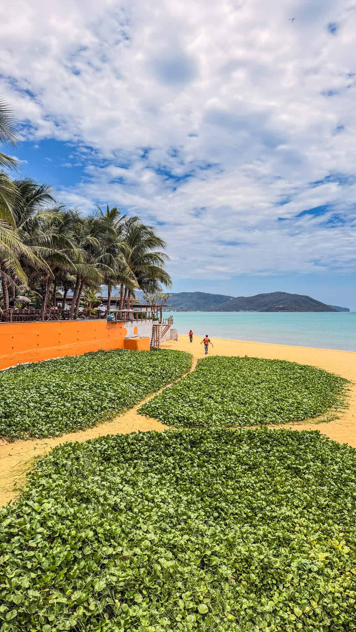 Boats on the horizon from Quy Nhon's promenade beach