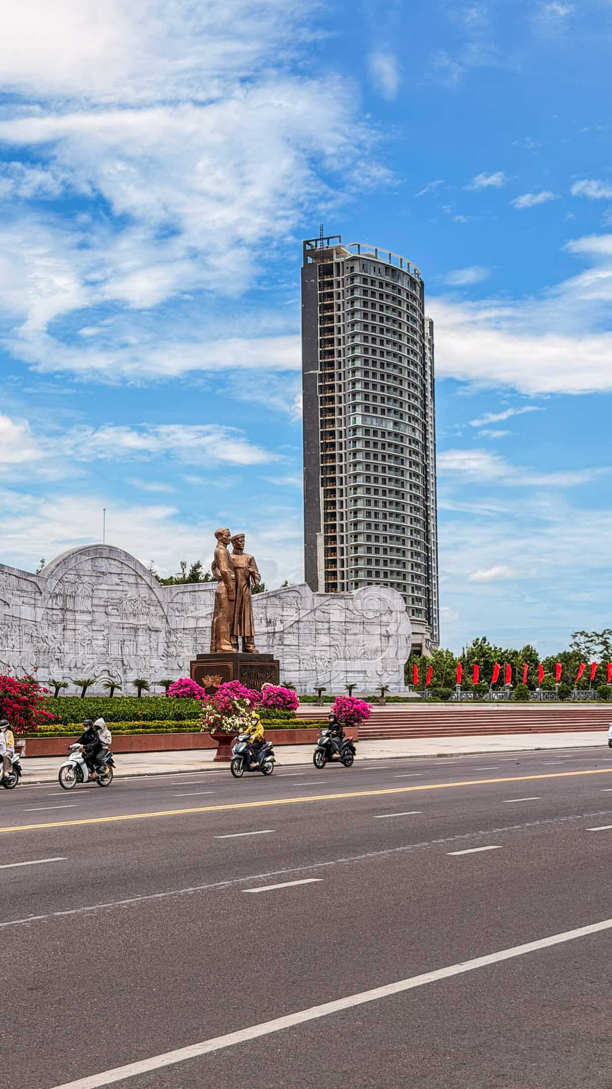 High-rise towers along Quy Nhon's promenade street