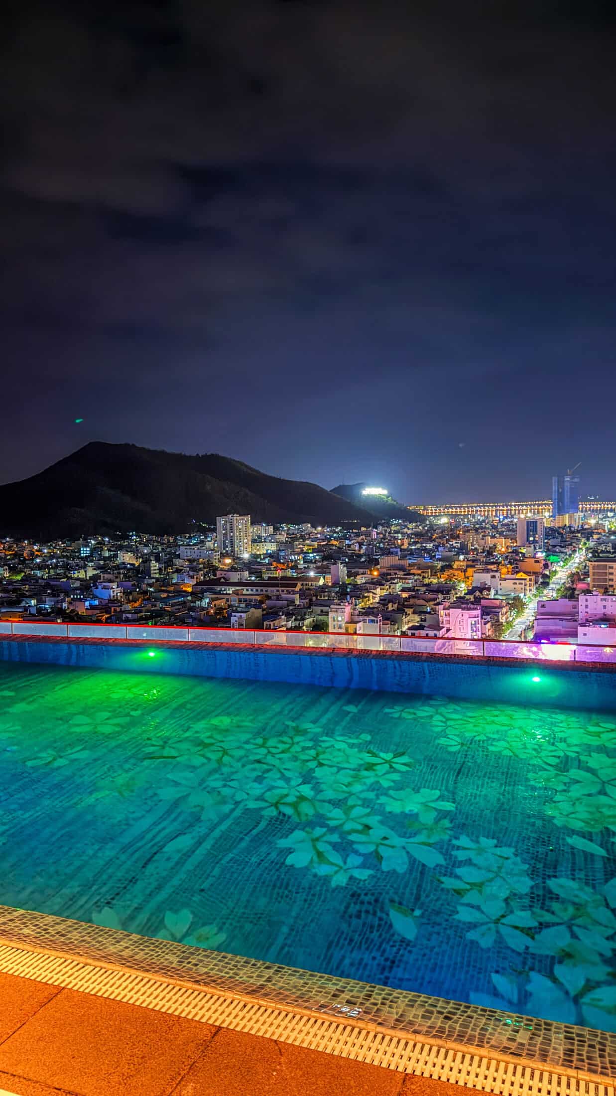 Rooftop dining area at Ruby Sky Bar & Restaurant, Quy Nhon