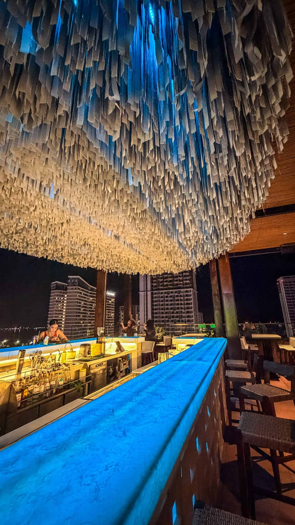 Rooftop bar seating at Ruby Sky Bar & Restaurant, Quy Nhon