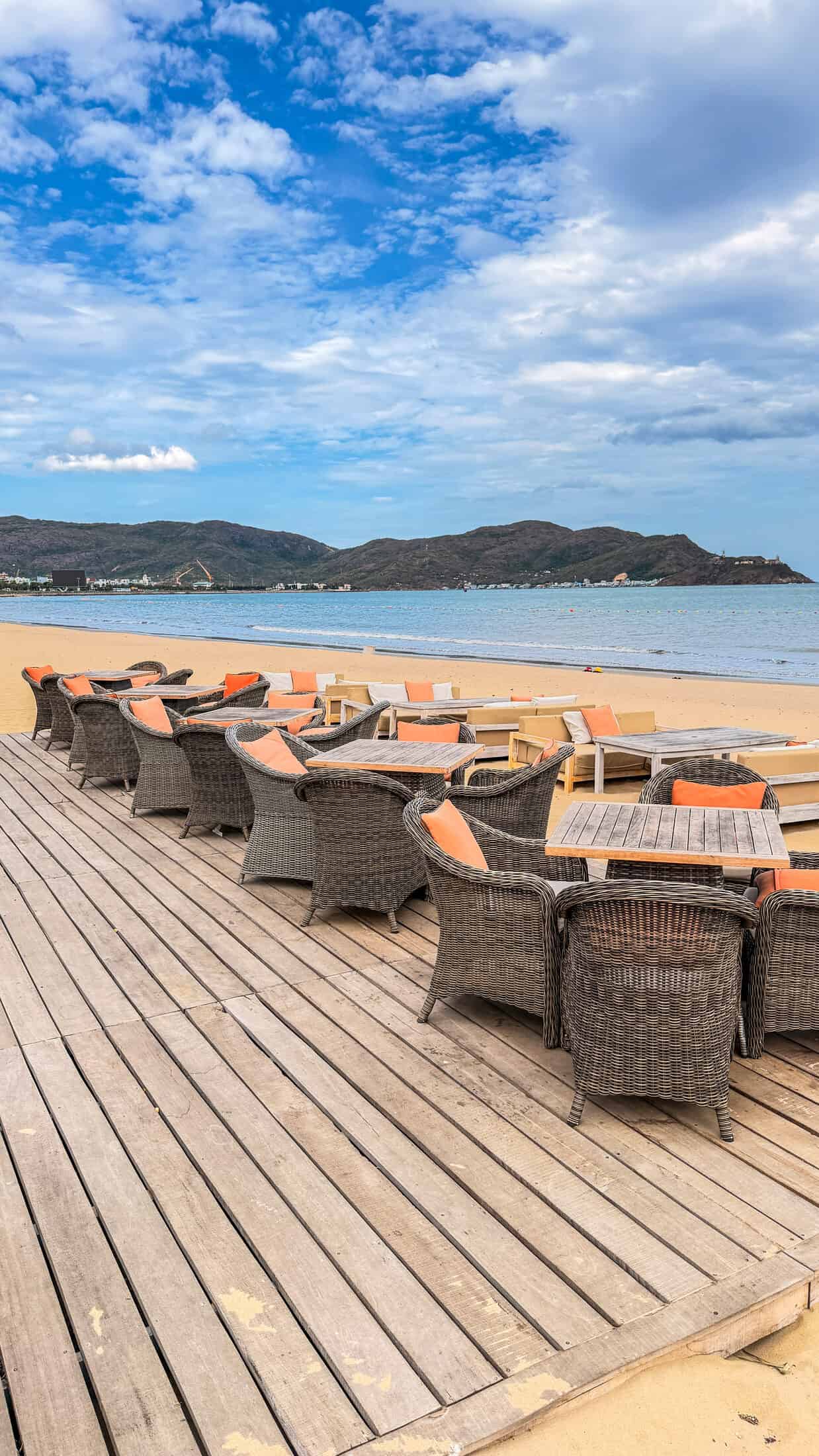 Beachfront tables at Surf Bar, Quy Nhon