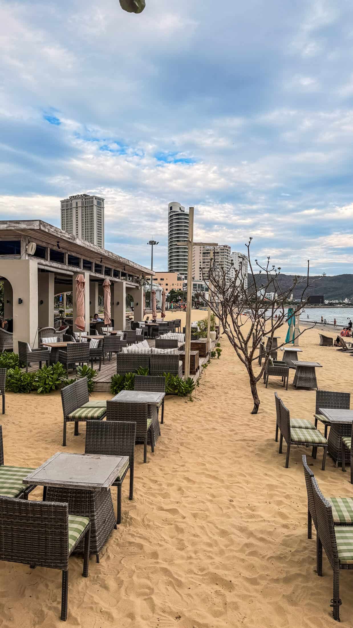 Beachfront tables at Surf Bar, Quy Nhon