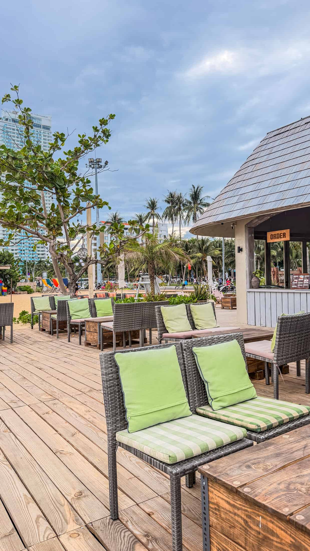 Second location's Coffee & Tea sign at Surf Bar, Quy Nhon